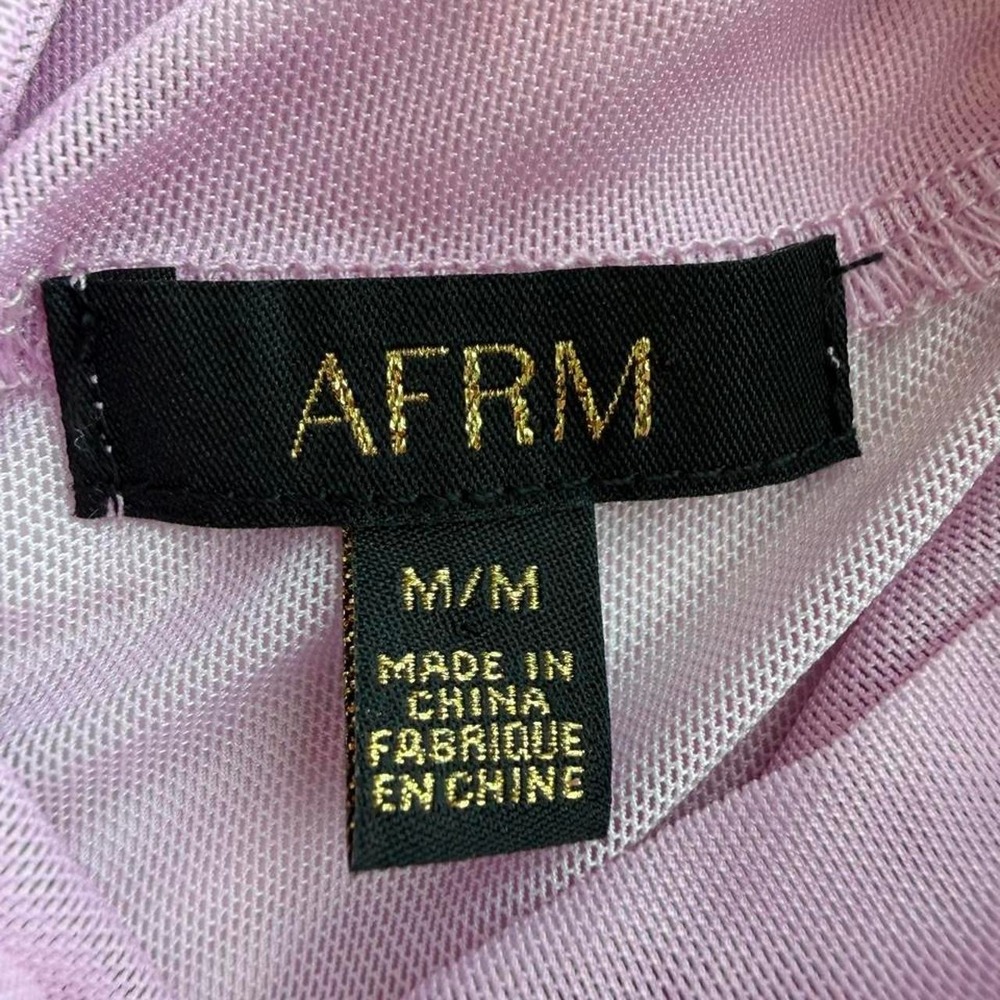 AFRM Edgy Sheer Pink Rose Mesh Turtleneck - Picture 5 of 6